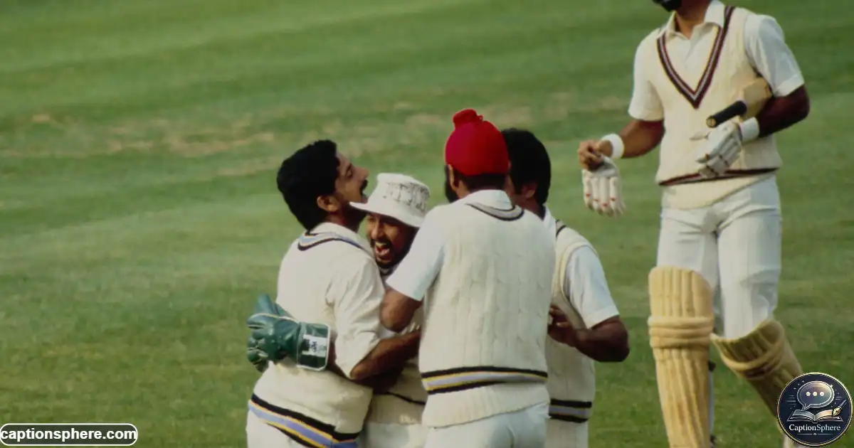 Sandhu in a historical India cricket team photograph.