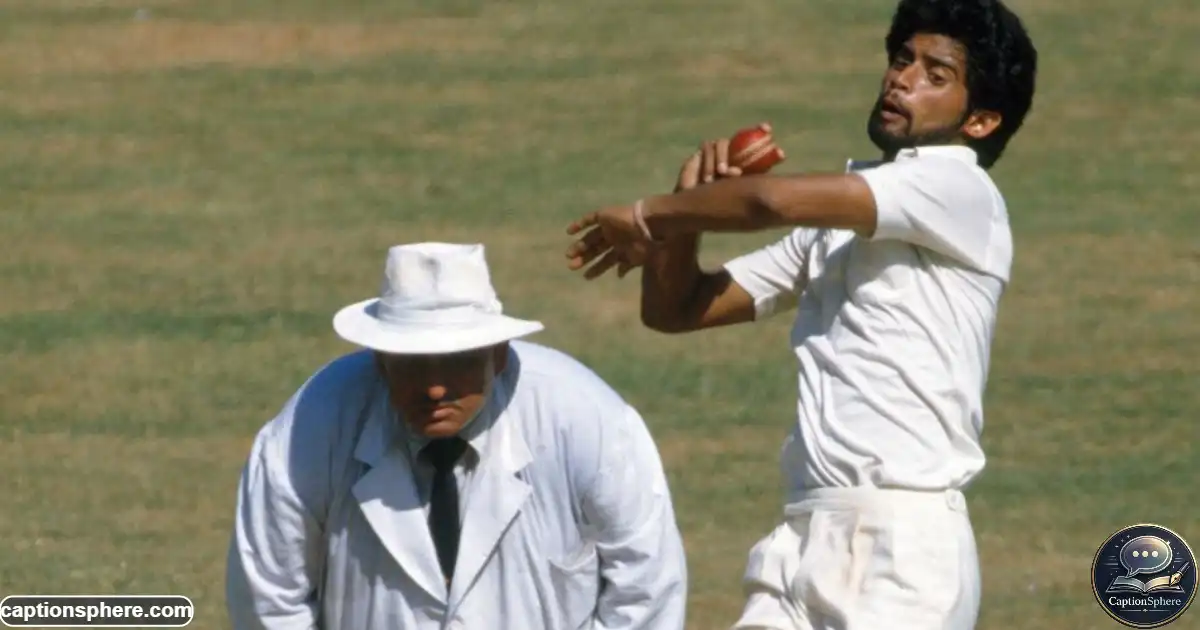 Chetan Sharma bowling during the 1987 World Cup