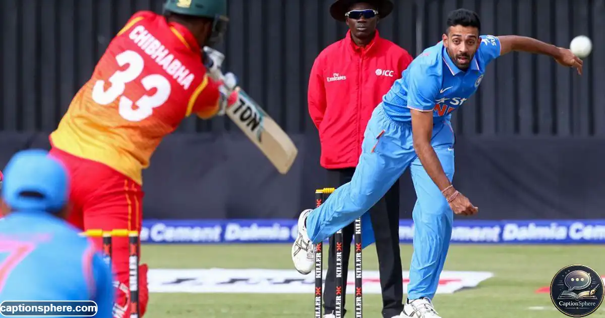 Dhawal Kulkarni in India cricket team blue kit during a match