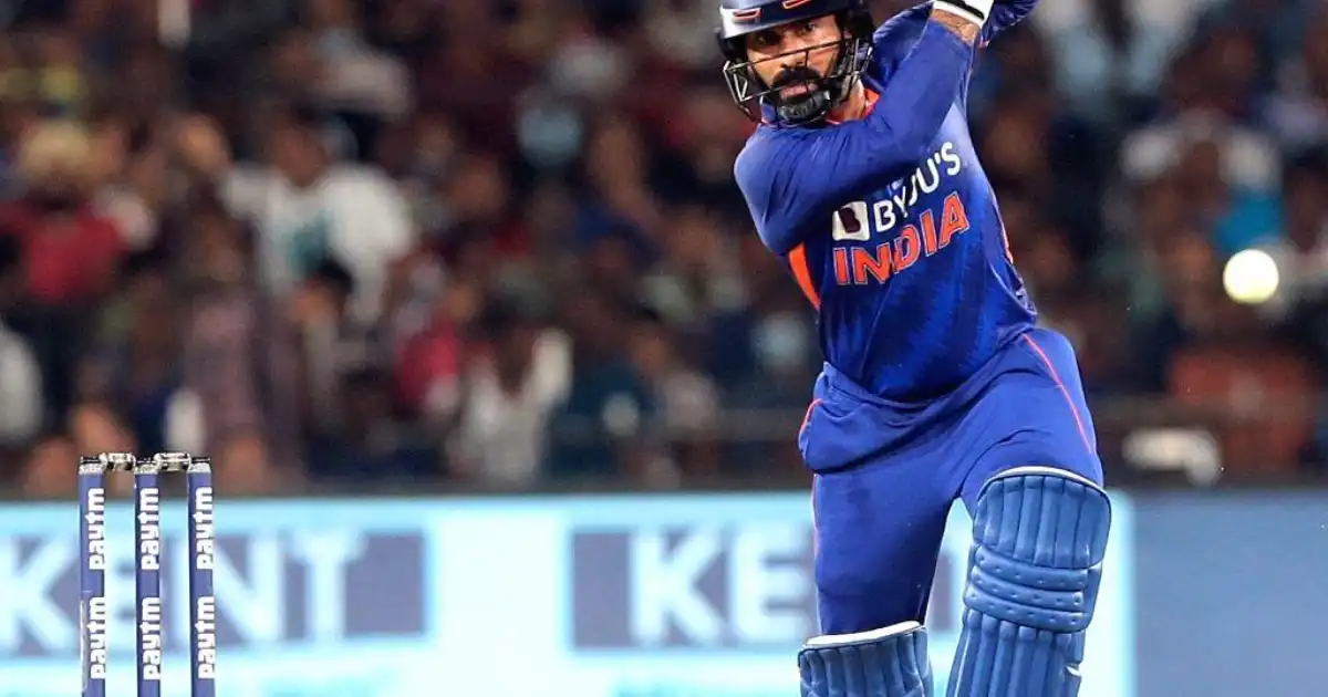 Dinesh Karthik batting for India during an international cricket match