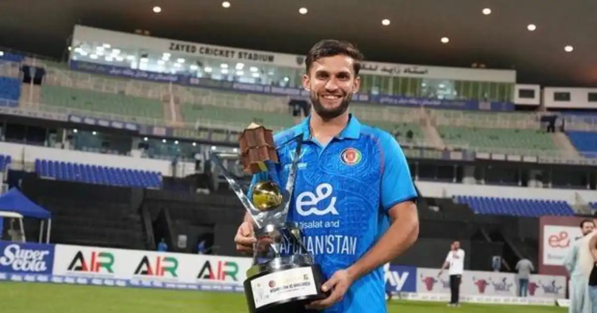 Azmatullah Omarzai celebrating an Afghanistan wicket