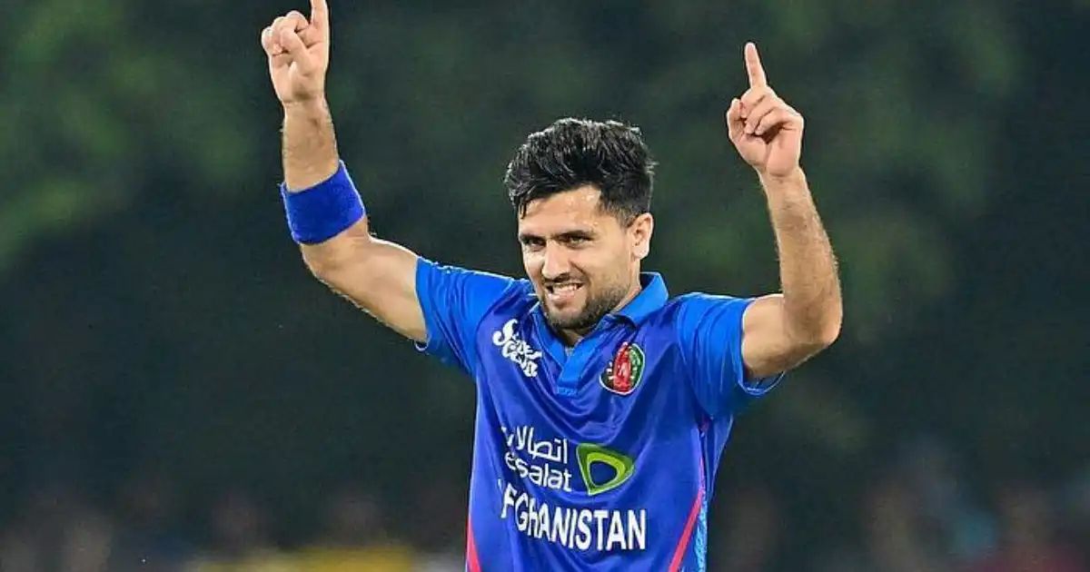 Fazalhaq Farooqi bowling for Afghanistan