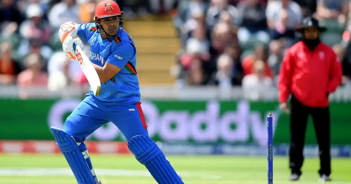 Hazratullah Zazai batting for Afghanistan in T20 cricket
