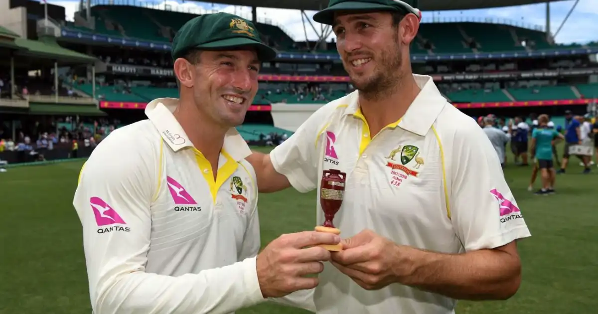 Mitchell Marsh and Shaun Marsh together in an Australian cricket photograph.